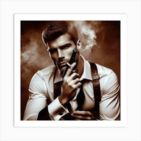 Secret Agent Templar 4/4 (spy mission impossible bond mi5 assassin action movie gun smoking cigarette alpha hunt mif bourne ryan) Art Print