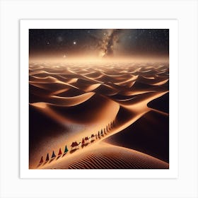 Sand Dunes In The Desert Art Print