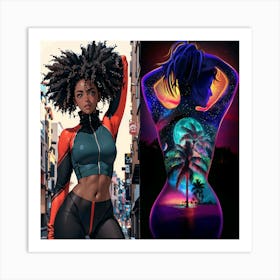 Two Women With Afros Art Print