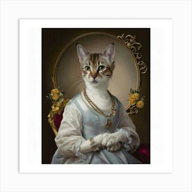 Cat In A Dress Art Print