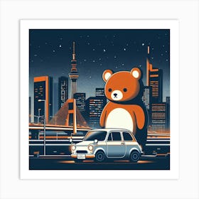 Teddy Bear In Tokyo 2 Art Print