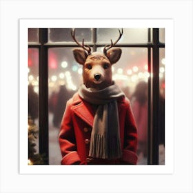 Christmas Deer Art Print