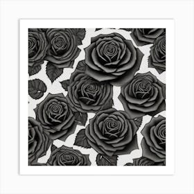 Black Roses 3 Art Print