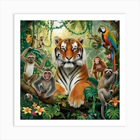 Tiger In The Jungle 2 Art Print