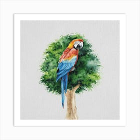 Watercolor Parrot Painting Art Print