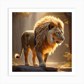 Lion in The Forest Art Print