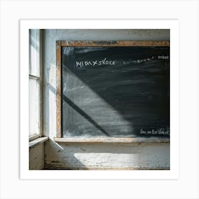 Blackboard Featuring Smudged Chalk Textures Absence Of Visible Writing Gently Faded Areas Where Er (2) Art Print