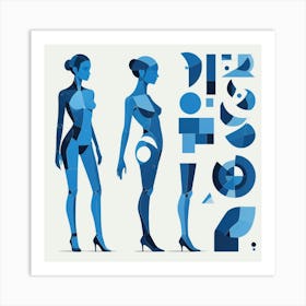 Default Deconstructed Blue Figure 3 Art 3 Art Print