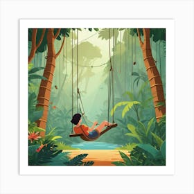 Graphic Design Jungle Swing Art 0 Art Print