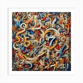 Numbers And Letters Art Print