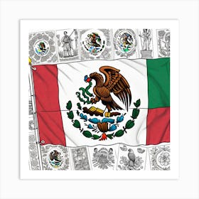 Mexican Flag 14 Art Print