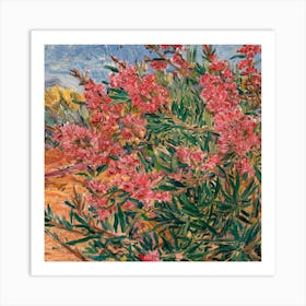 Pink Flowers In The Desert 1 Art Print