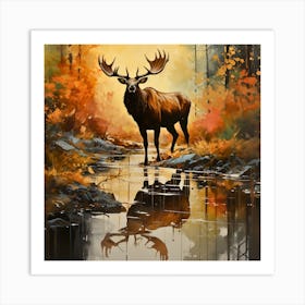 Holiday Elk Art Print