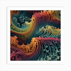 3d Wave Art Art Print