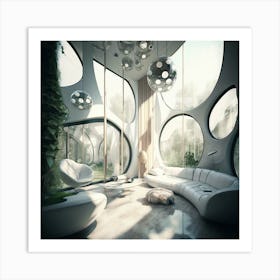 Futuristic Living Room 1 Art Print