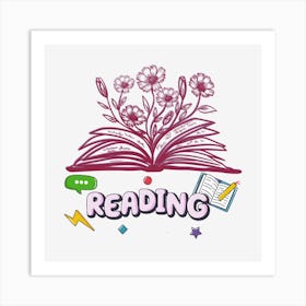 Reading Floral Back to School Art Print