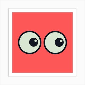 I See You Eyes Light Red Art Print