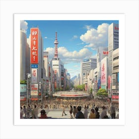 City In Tokyo Art Print