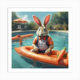 Rabbit In A Pool Art Print