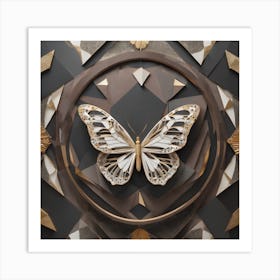 Butterfly In A Circle 1 Art Print