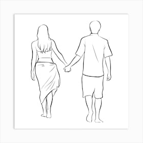 Couple Holding Hands Art Print