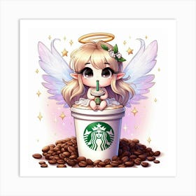 Starbucks Angel Art Print