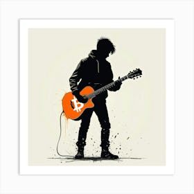 Bitcoin Man Playing Guitar Art Print