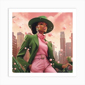 Woman In Pink 3 Art Print