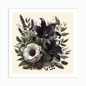 Black Lily Art Print