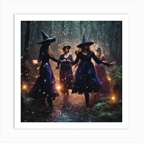 Witch coven In The Forest Art Print