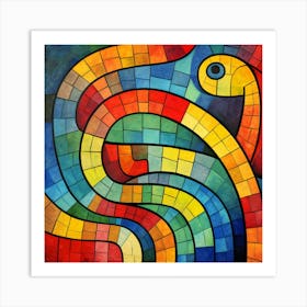 Maraclemente Snake Painting Style Of Paul Klee Seamless Art Print