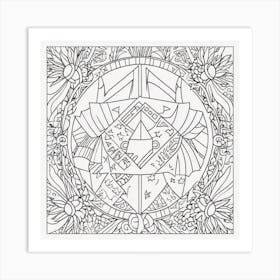 Mandala Coloring Page 1 Art Print