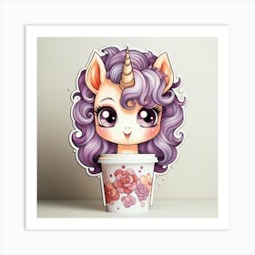 Unicorn Coffee Cup Art Print