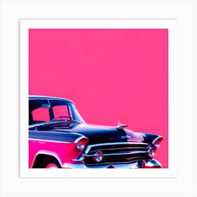 Classic Car In Pink Art Print