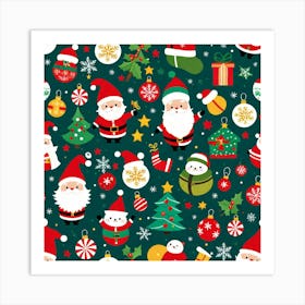 Christmas Seamless Pattern 2 Art Print