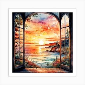 Sunset Through The Window 1 Art Print