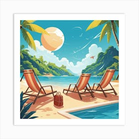 Graphic Design Dreaming Of A Vacation Square Art 3 Art Print