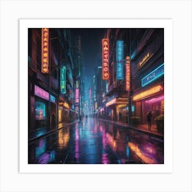 Neon City Street Art Print Art Print