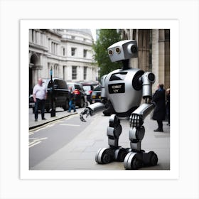 Robot On The Street 45 Art Print