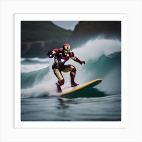 Iron Man Surfing 1 Art Print