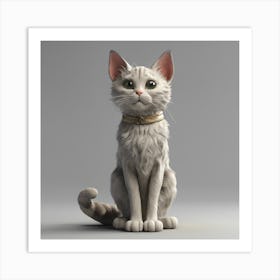 White Cat Art Print