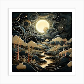 Moon In The Sky 1 Art Print