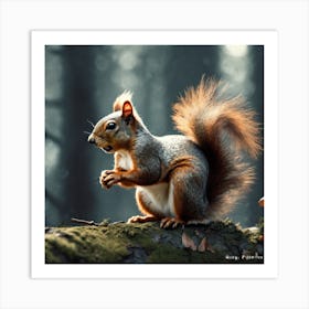 Squirrel In The Forest 215 Art Print