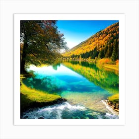 Autumn Lake 1 Art Print