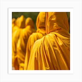 Monks In Yellow Robes Art Print