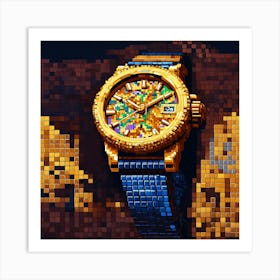 Pixel Art Of An Expensive Watch Art Print