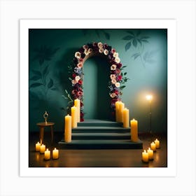 Wedding Arch With Candles Art Print