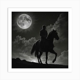 Moonlight Rider Art Print