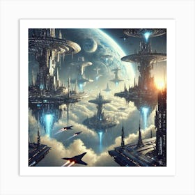 Sky Cities Art Print