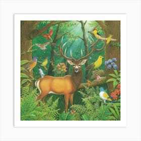 Deer In The Forest 1 Art Print